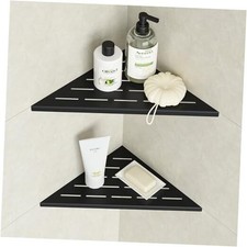 10 in Corner Wall Shelf Set of 2, Floating Corner Shelves 10 In Matte Black