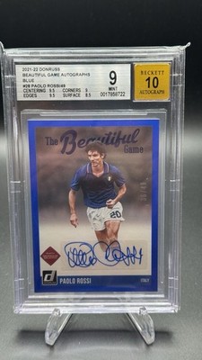 2021-22 Panini Donruss Beautiful Game /49 Paolo Rossi Auto BGS 9 