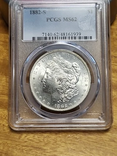 1882 S Morgan Silver Dollar PCGS MS62