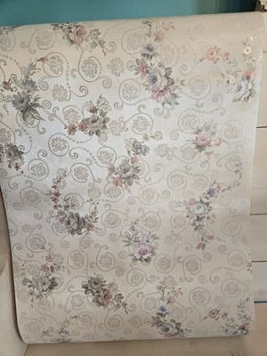 Mirage Pink Floral Granny Core Prepasted Wallpaper. One new, one open. England