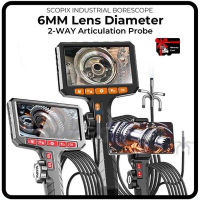 60%off Endoscope Camera 2-Way 210° Industrial Inspection Articulating Borescope