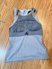 Adidas DZ6228 Women Tennis New York Sleeveless Tank Top Grey Heather Small