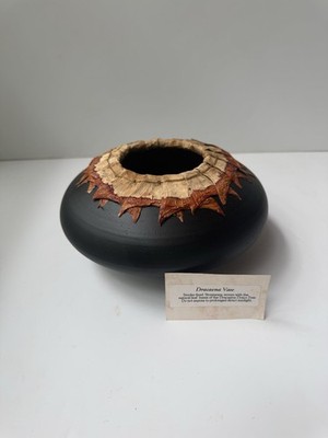Michael Christine Adcock Studio Pottery Dracaena Vase Smoke Fired Stoneware