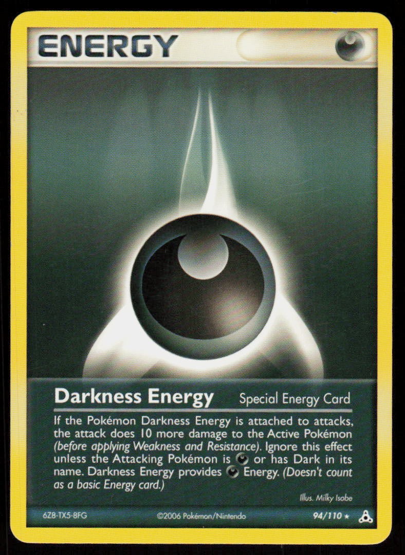 Darkness Energy 94/110 Rare Holon Phantoms Pokemon Lightly Played