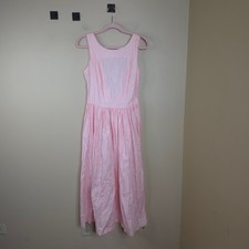 Vintage Misty Lane Sleeveless Tie Back Tea Length Dress in Light Pink Size 9/10