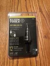 Klein Tools KTSB14 Double-Fluted Step Drill Bit 14 - 3/16" to 7/8" - NEW SEALED