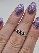 9ct Sapphire & Diamond Ring. Size P. 1.77grams