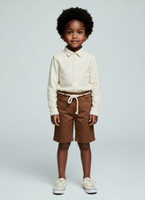 Vintage 50s Original Unworn Kids Pants Size 3-4 Years Brown Long Shorts