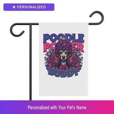 Custom Poodle Pet Lover Garden Flag Personalized Name Yard Banner Easter Gift