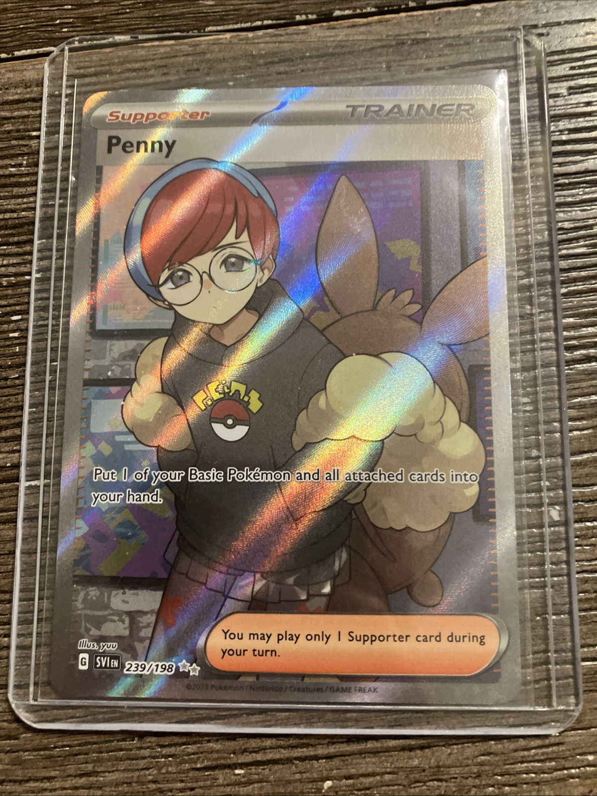 Penny Trainer 239/198 Full Art Ultra Rare Pokémon 2023 Scarlet & Violet NM/