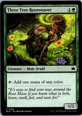 Three Tree Rootweaver 198 Common Bloomburrow Magic: The Gathering Near Mint
