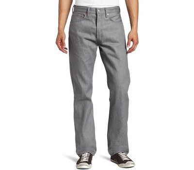 Levis Mens 501 Original Shrink-to-Fit Jeans Silver Rigid Grey 36x34