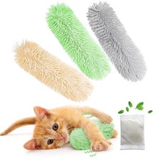 Rishoesu 3 Pcs Interactive Cat Toys Pillows, Soft and Yellow+Green+Grey