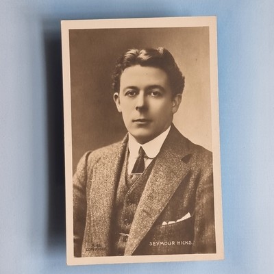 Edwardianischer Schauspieler Postkarte Echtfoto um 1905 Herr Seymour Hicks Tweed Anzug