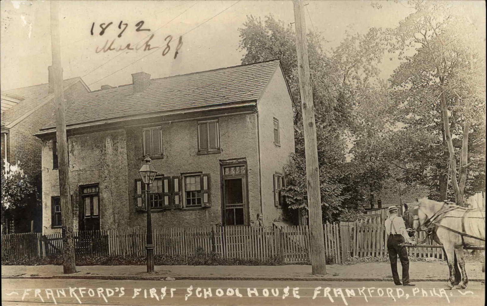 PHILADELPHIA PENN PA Frankford First School House Antique RPPC