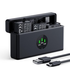 K F Concept 3-Pack 2100mAh Batteries  Charger for OSMO Action 6/5/4/3  Incl...