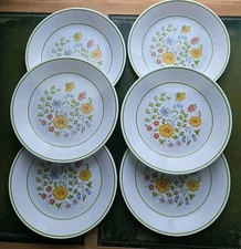 VTG Lot Of 6 Corelle by Corning Salad Plates 8 1/2" Spring Meadow Flowers