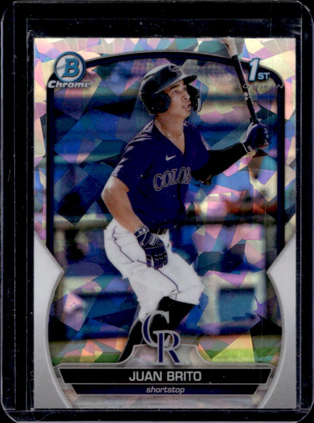 2023 Bowman Juan Brito Chrome Atomic Refractor 1st Prospect #BCP-77 Rockies