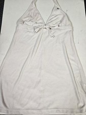 Vintage Polo Ralph Lauren Terry Halter Dress Lt Pink Large Y2K Mini Tennis Beach