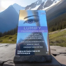 Lumify PRESERVATIVE FREE Redness Reliever Eye Drops 20-Single Use Vials - NEW