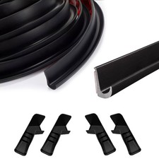 J-Shape Rain Gutter Rubber Drip Rail 16Ft with Gutter Spouts for Car Truck Boat