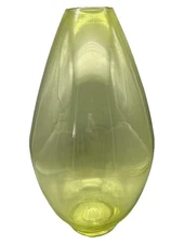 Hennepin Made Art Glass Green Vase 11” Tall RARE! ~ Beautiful ~ Signed EUC!