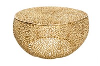 Couchtisch Gold Rund Ø 80 Cm Aus Metall Handarbeit Wohnzimmer Sofa Tisch