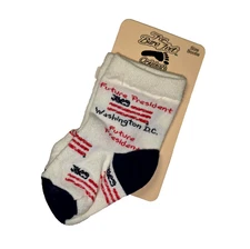 For Bare Feet Baby Bootie Size Sock Future President Washington DC Flags New