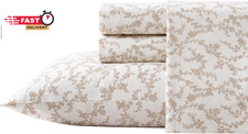 Laura Ashley - Flannel Sheets Queen Size, Anti-Pilling Wrinkle Resistant Cotto