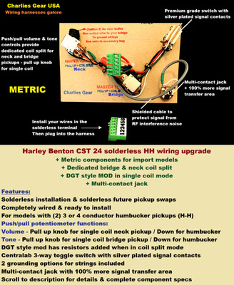 Harley Benton Solderless Wiring Upgrade +DGT style Mod +Dedicated Coil split MOD