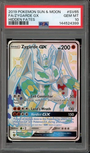 Pokemon Zygarde GX Hidden Fates Full Art #SV65 PSA 10 Gem Mint