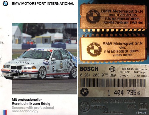 RARE BMW Motorsport E36 M3 S50B30 Group N race car ECU chip set (Gr.N, Gruppe N)