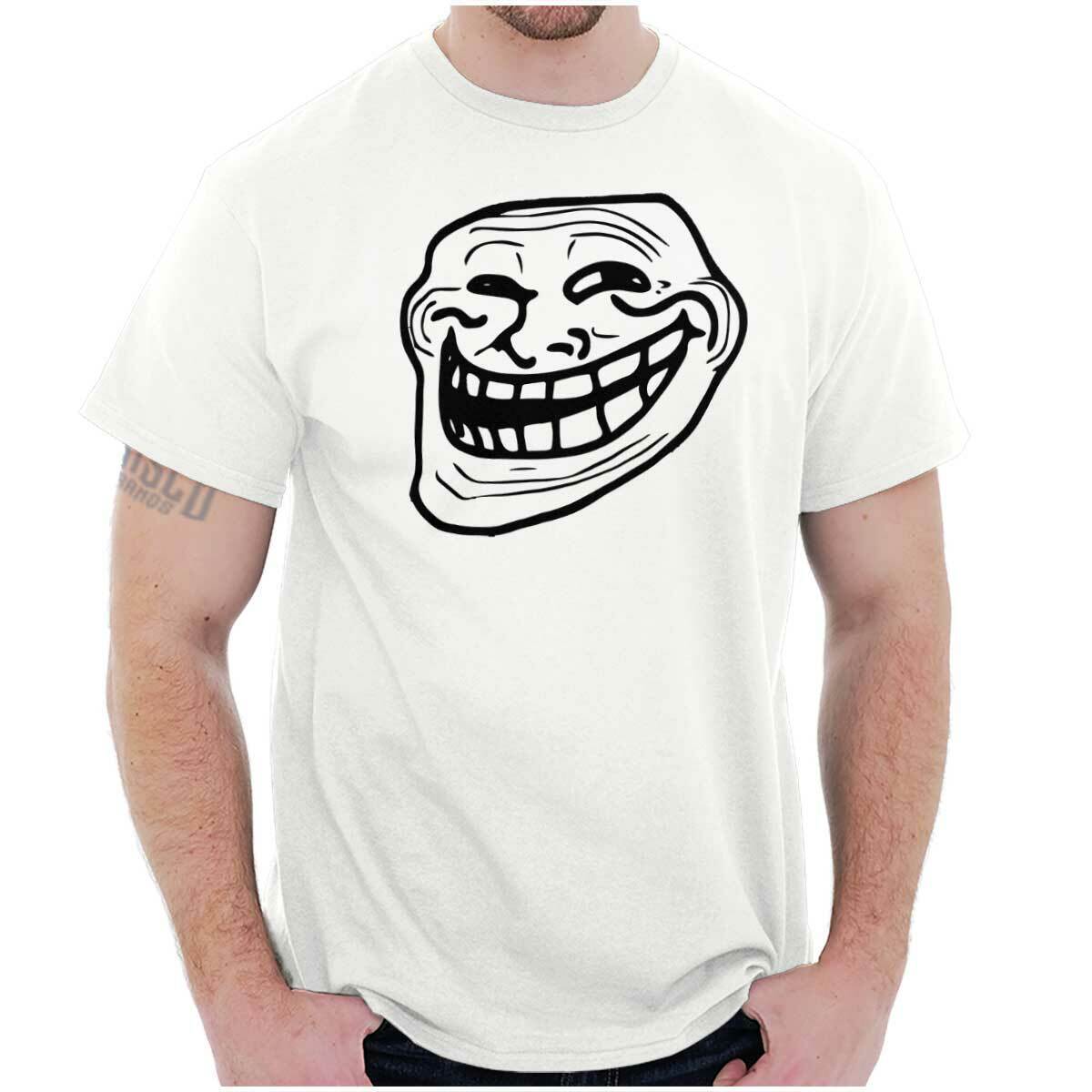 Troll Face Smiley Internet Funny Meme Gift Womens or Mens Crewneck T Shirt  Tee