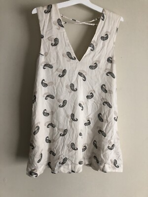 free people cream dress Emmaline Mini in Evening Cotton blend Designer Free People Cream Paisley Boho