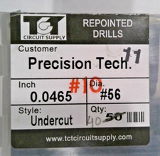 TCT REPOINTED DRILLS UCY 56 0.0465" DIA 0.472" FLUTE LOT OF 14 