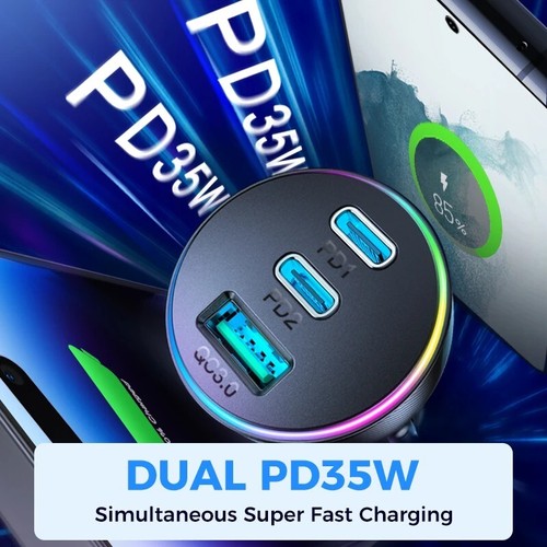 Kfz Ladegerät Auto Ladegerät 70W Zigarettenanzünder für iPhone Samsung Joyroom - Bild 3 von 6