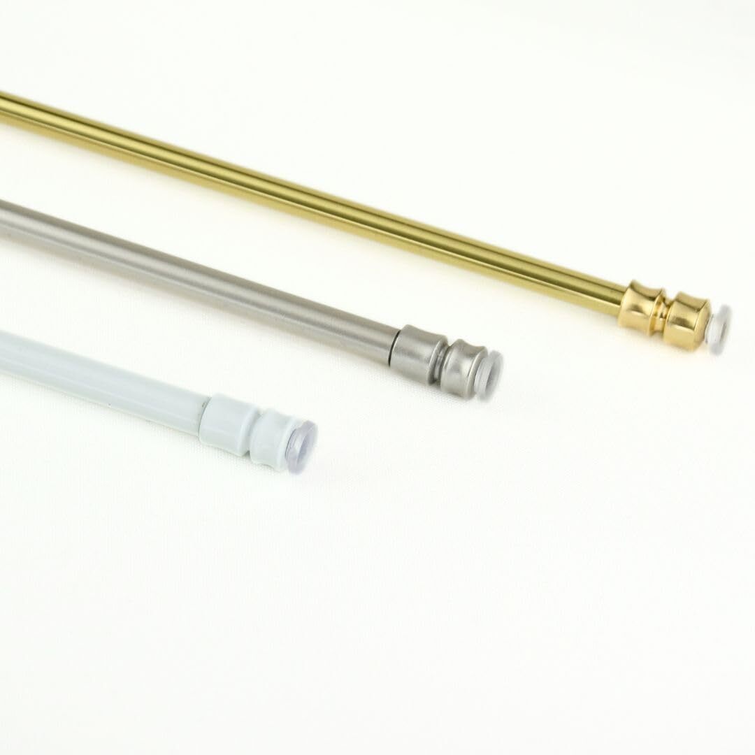 Bacchette Per Tende A Molla Asta Per Tende Estensibile A Molla - Bianca, 3 Misure (60-110cm) Bastone Per Tenda Doccia - Foto 12