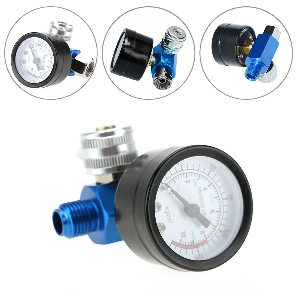 1/4" Adjustable Mini Air Pressure Regulator Gauge Spray Gun Control