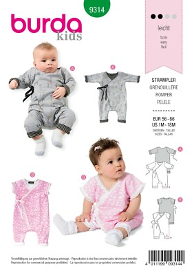 Burda Kids Schnittmuster - Strampler - Wickelstrampler - Nr.9314