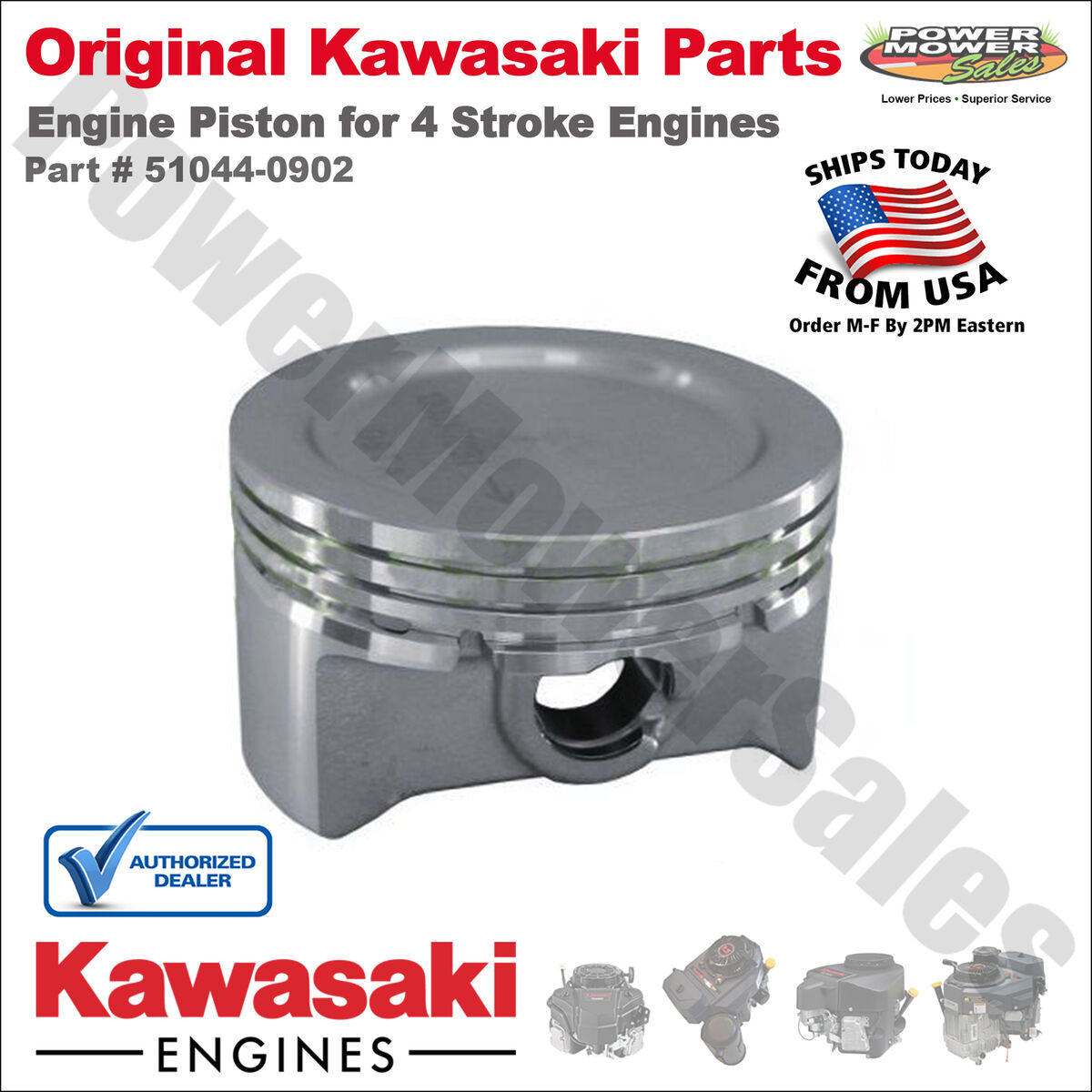 Genuine OEM Kawasaki Engine Piston for 4 Stroke Engines Genuine OEM Kawasaki Engine Piston for 4 Stroke Engines