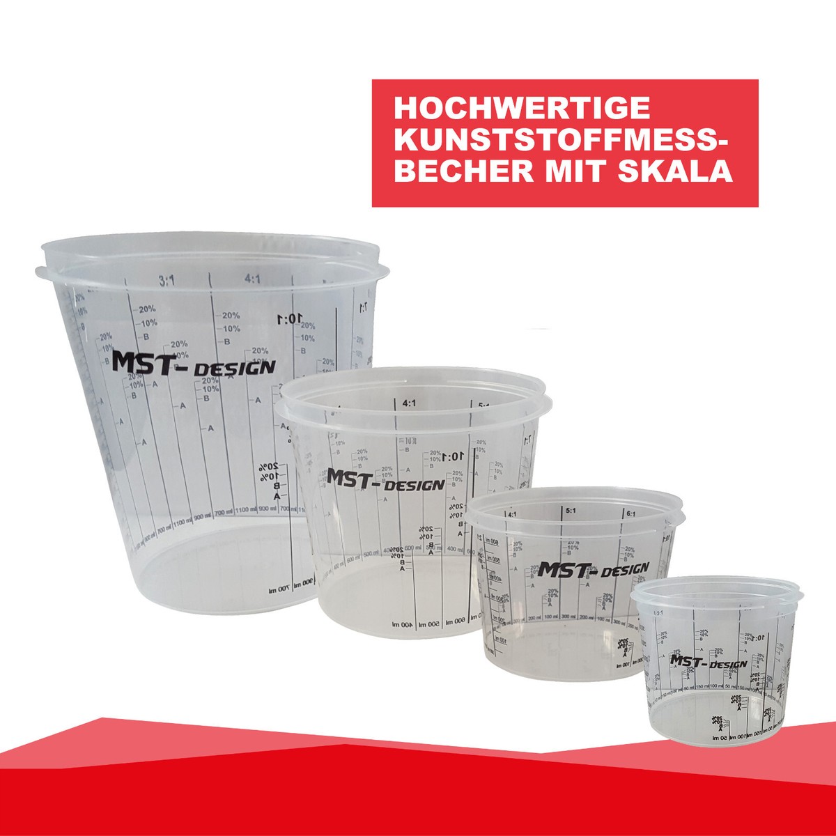 50 Stück 600 Ml Mischbecher Mit Deckel – Messbecher-Set Für Lacke, Farben, Mit Skala Zum Genauen Anmischen