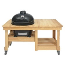 Primo Oval LG 300 Ceramic Grill W/ Cypress Counter Top Table Combo