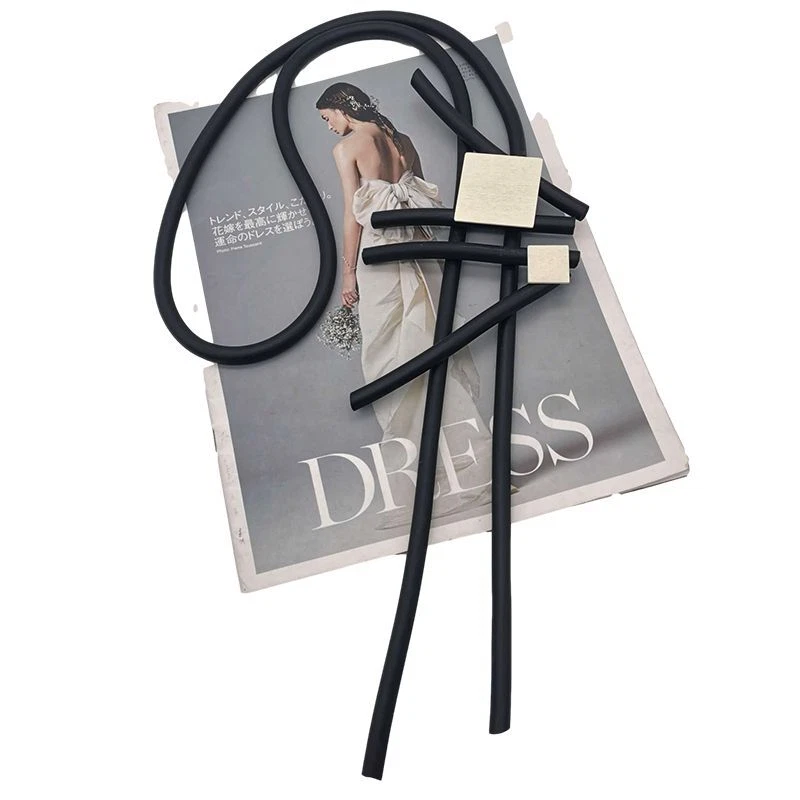 Collares étnicos largos - Colgante geométrico de madera llamativo para mujer joyería de moda Foto 4 de 4