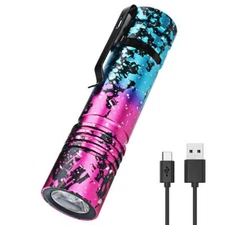 Clip On Mini LED Tactical Flashlight Torch USB Rechargeable Light Lamp Hiking