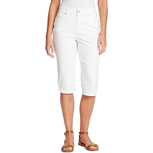 Gloria Vanderbilt Women's Comfort Stretch Skimmer White Capris Size 16