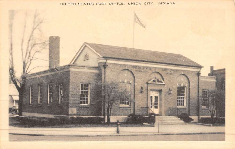 Union City Indiana Post Office Street View Antique Postcard K49301 eBay