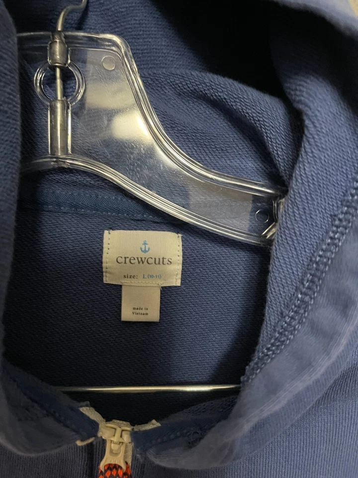 Crewcuts Kids Boys Size Large (10-11) Blue Full Zip-up Long Sleeve Hoodie Foto 3 de 4