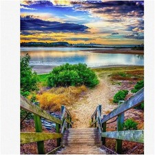 Tropical Oasis Art Kit - Vibrant Sea Painting Set for Kids  Adults - DIY 16x20