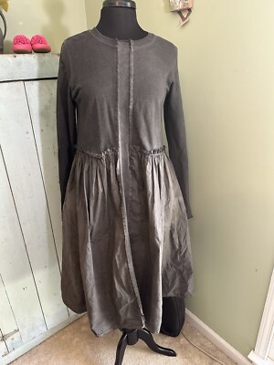 AmmA Designs by Kedem Sasson Grey Smock Dress Size 0 (XS-L) Lagenlook Bohemian
