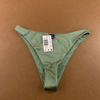 Vero Moda Womens Large Hedge Green Emmi Swim Tanga Bikini Bottom NWT *Flaw 